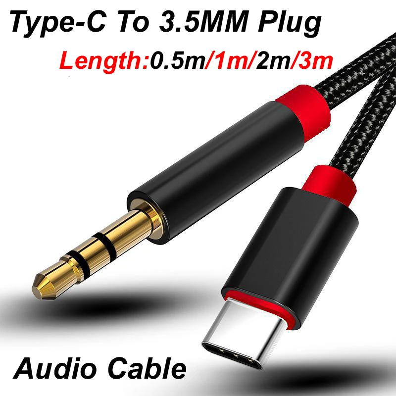 Cable Extension 3.5 - 0.5m/1m/2m/3m Typ-C USB-C do 3.5mm męskiego