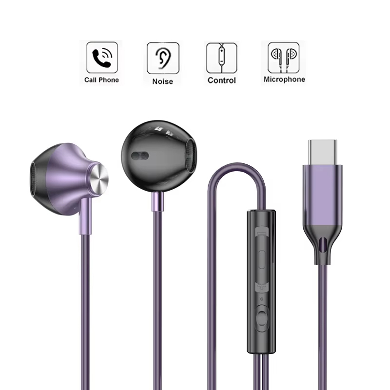 Wired Earphone Mic - Słuchawki douszne przewodowe HiFi z mikrofonem,