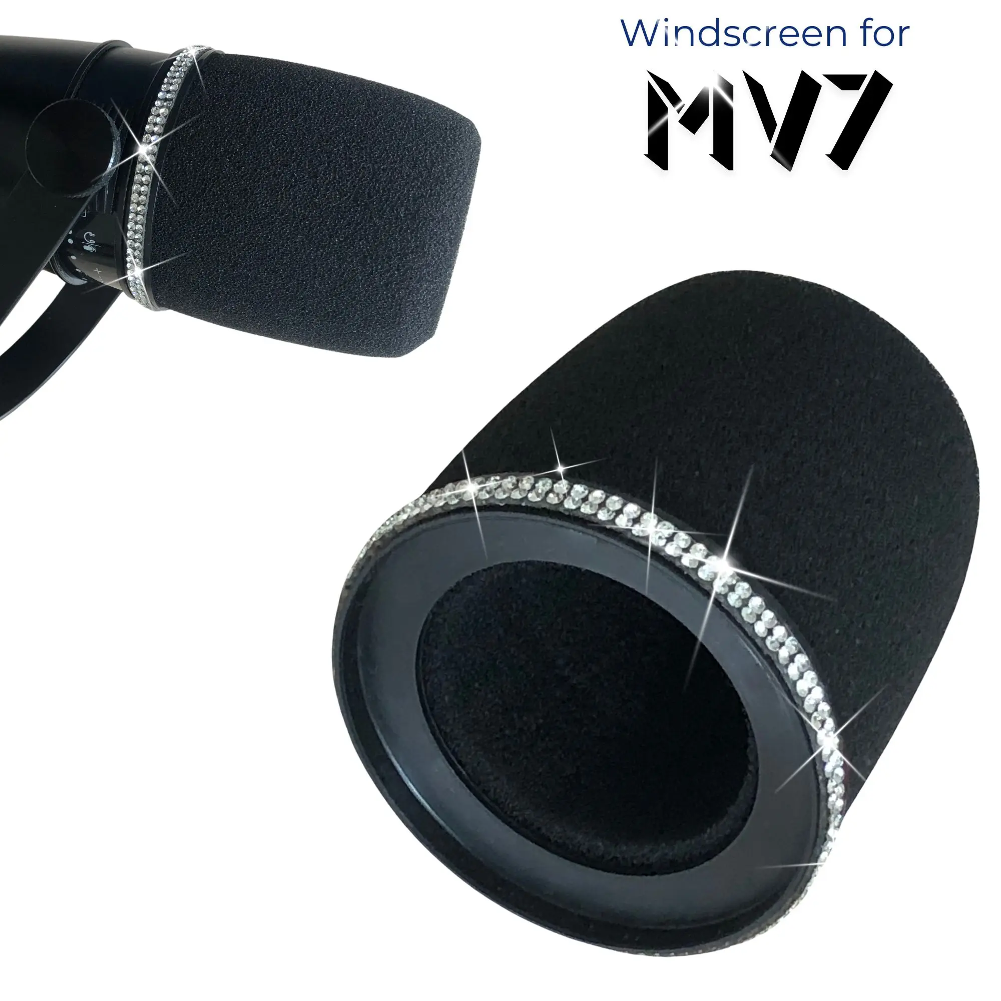 Shure Mic Sm7B - Sparkly MV7 Foam Pop Filter do