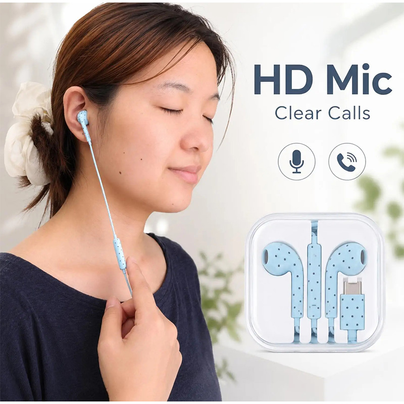 Słuchawki douszne typu C z wzo – Wired Earphone Mic recenzja i cena