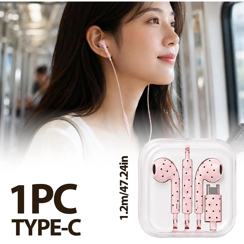Słuchawki douszne typu C z wzo – Wired Earphone Mic recenzja i cena